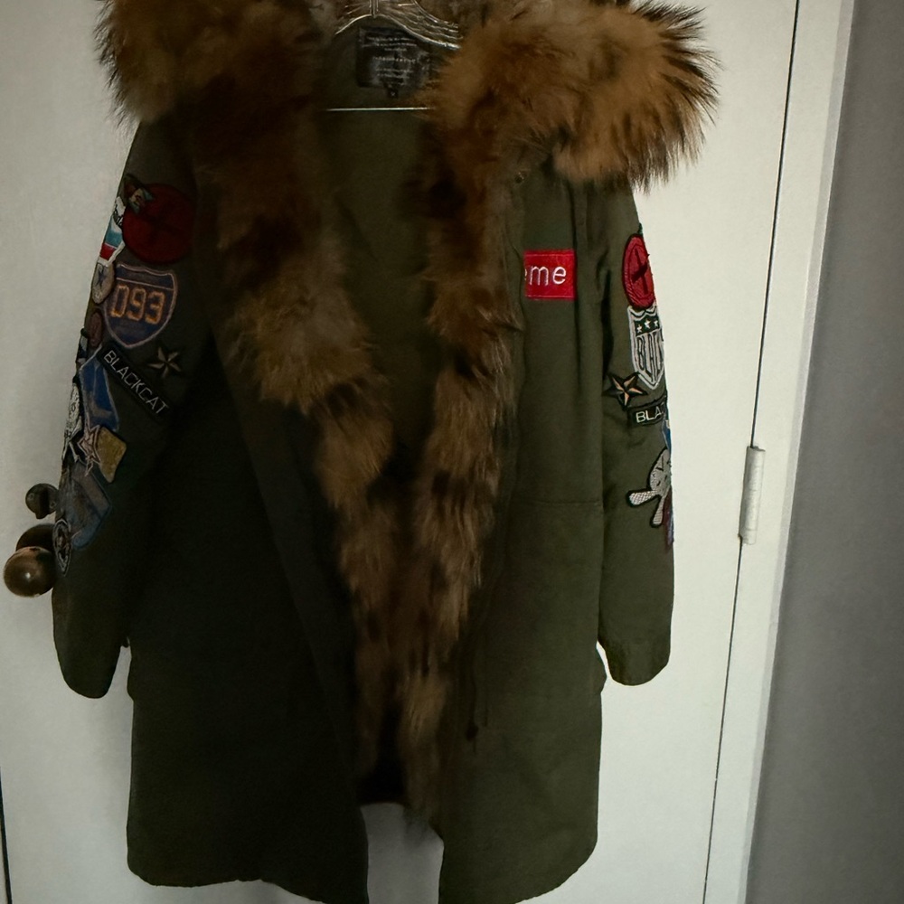 Army green down filled parka